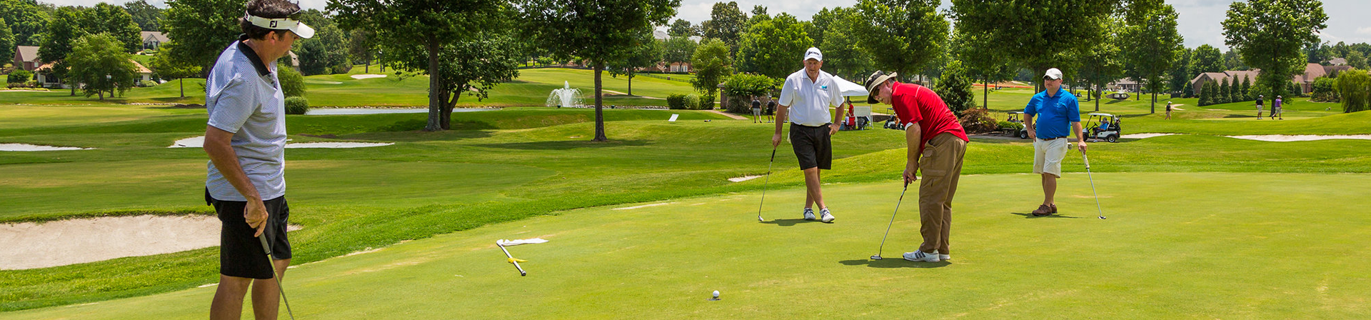 Men playing golf