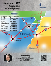 Jonesboro Interstates and 4-lane Highways