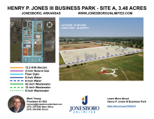 Henry P. Jones III Business Park Site A, 3.48 Acres in Jonesboro, Arkansas Property Information Flyer Graphic